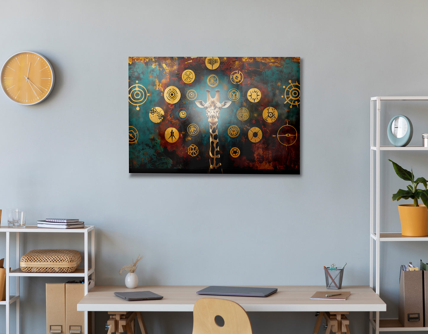 Giraffe Symbol Pattern Black African American canvas print view 24