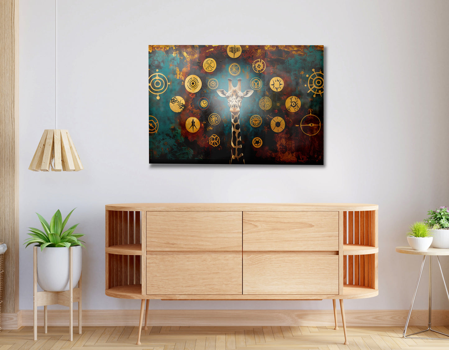 Giraffe Symbol Pattern Black African American canvas print view 20