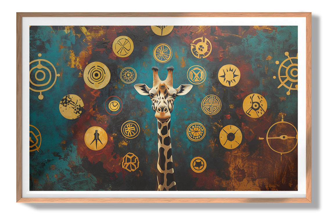 Giraffe Symbol Pattern Black African American canvas print view 79