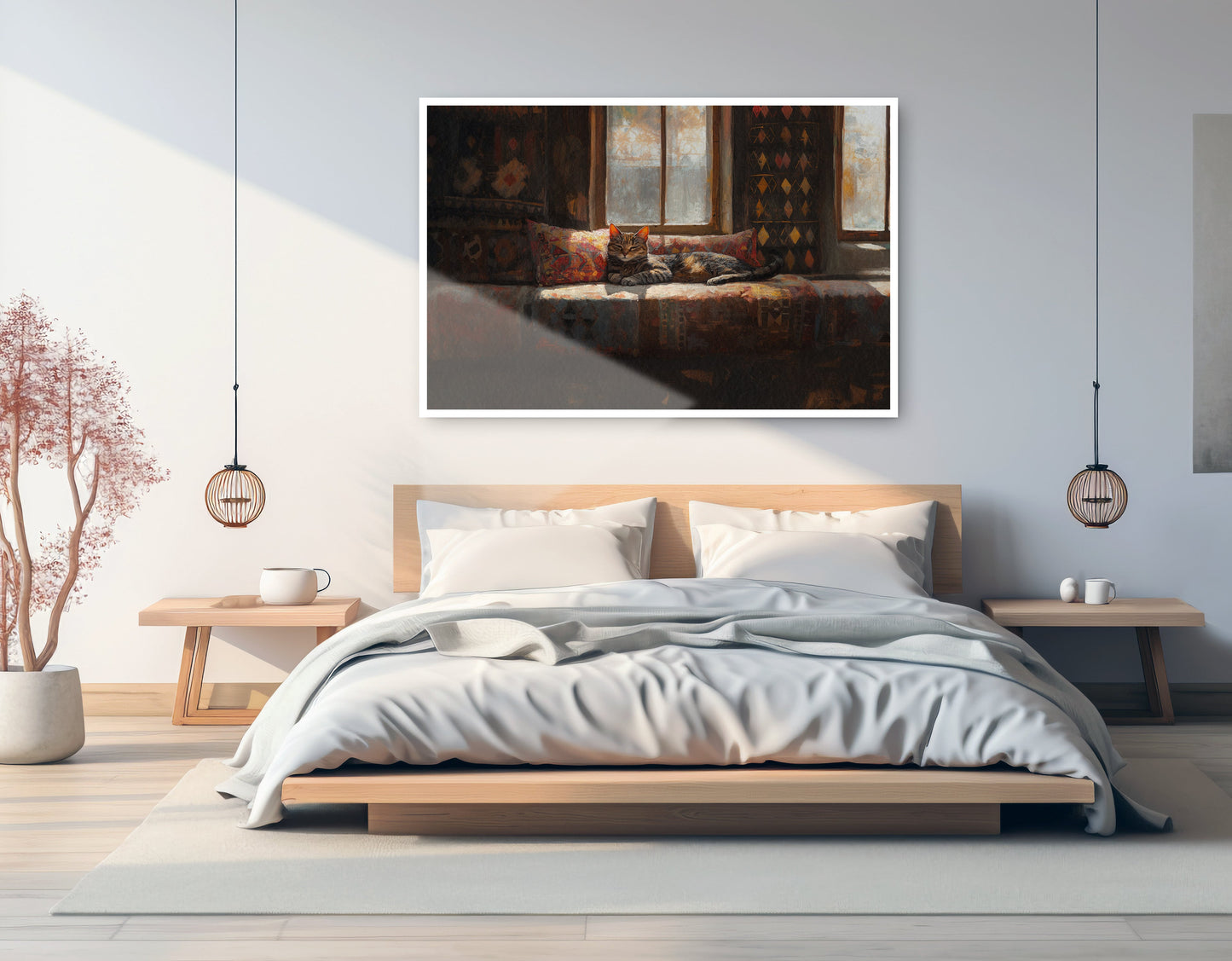 Cozy Cat Sofa African American canvas print artwork view
