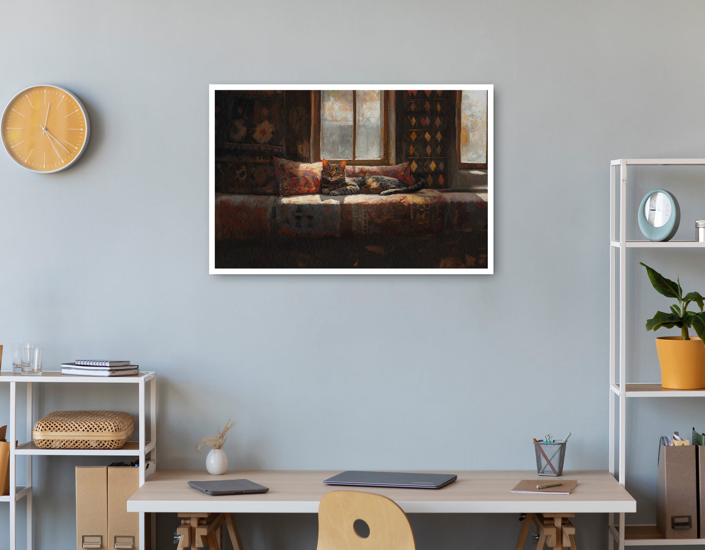 Cozy Cat Sofa African American canvas print print view