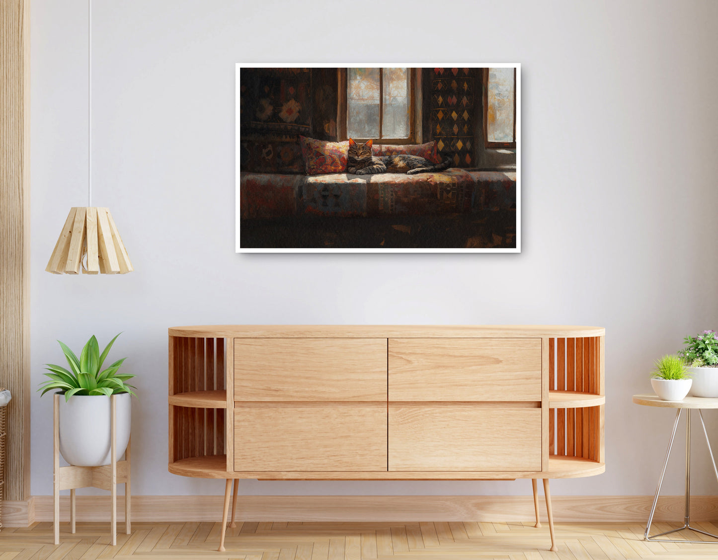 Alternate view of Cozy Cat Sofa African American canvas print