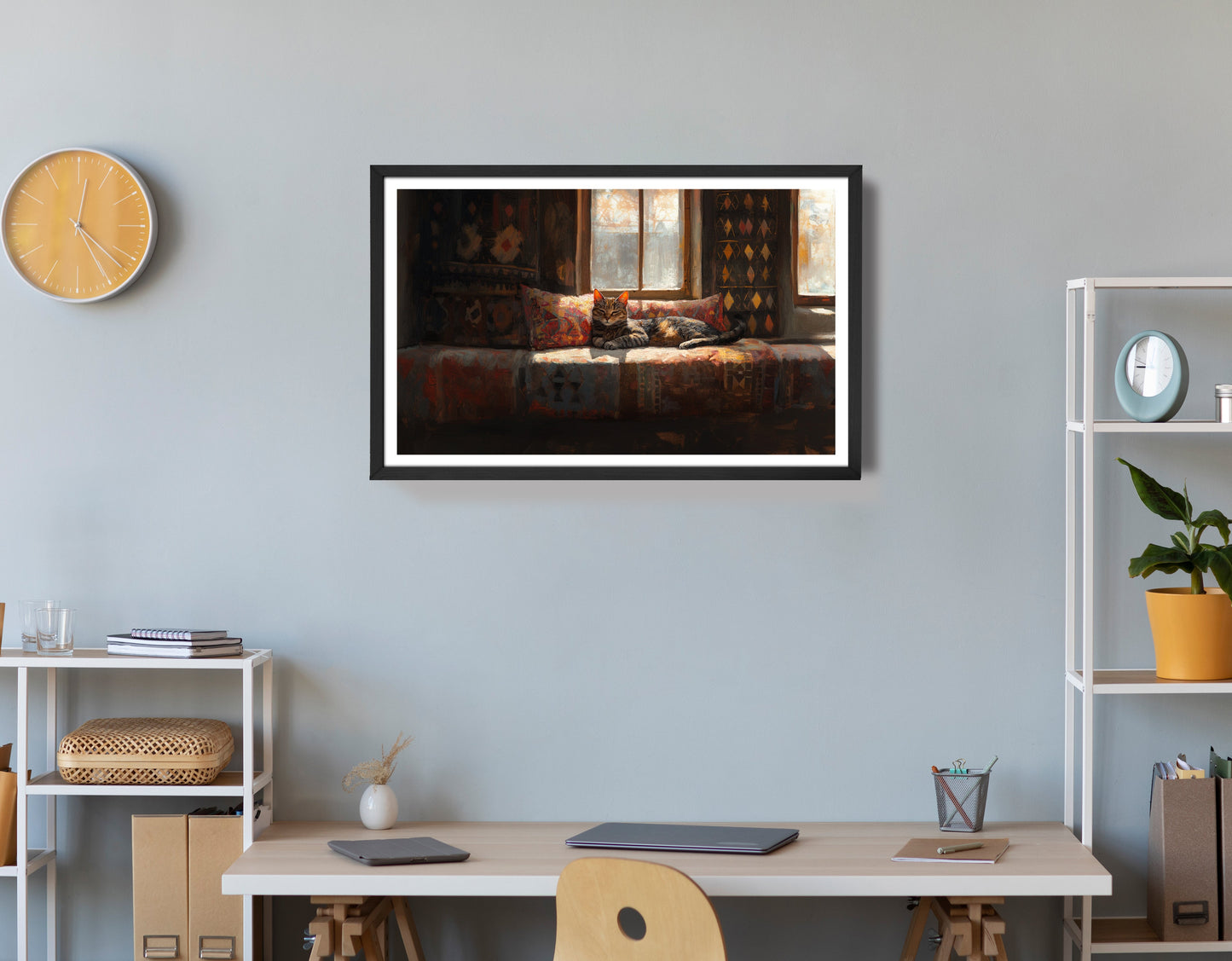 Cozy Cat Sofa African American canvas print view 72