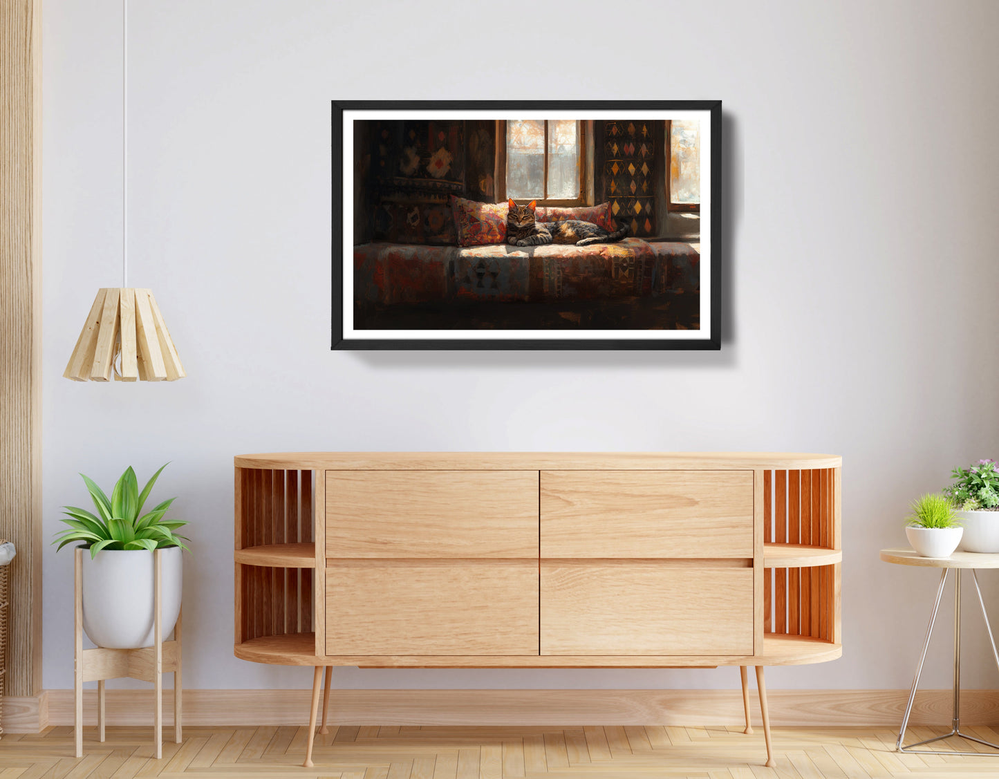Cozy Cat Sofa African American canvas print view 68