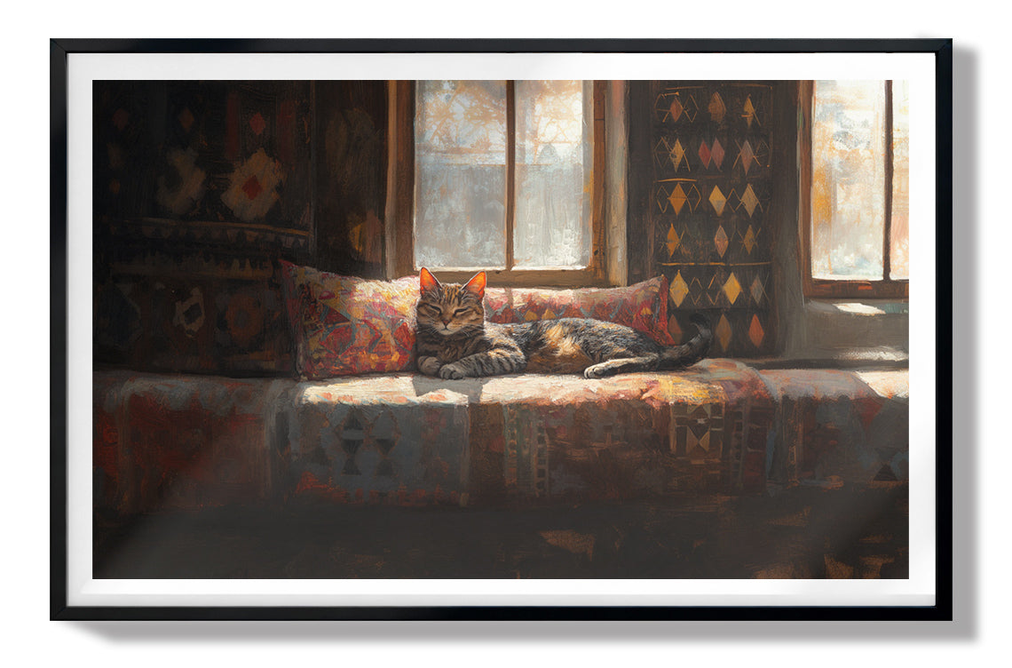 Cozy Cat Sofa African American canvas print view 67