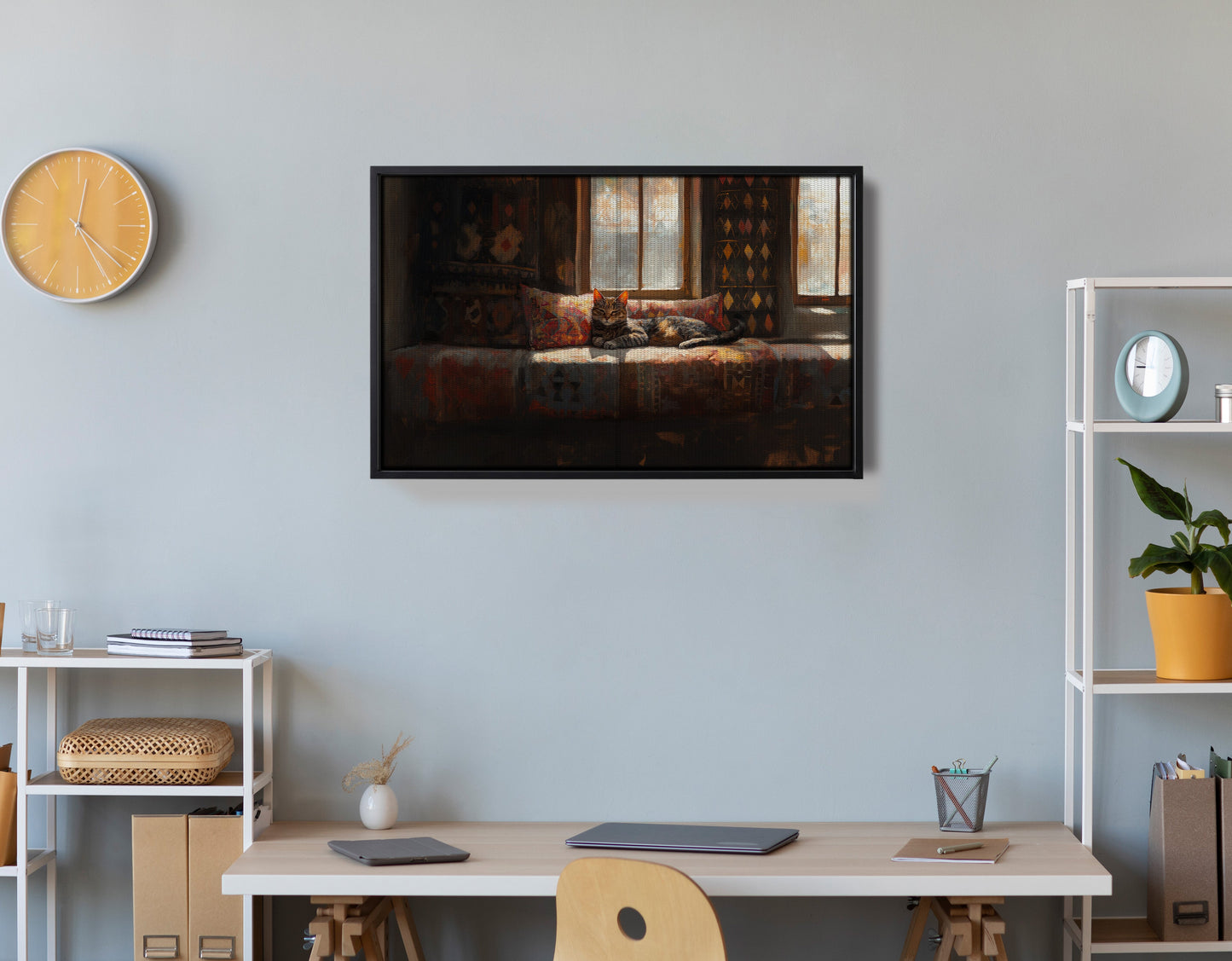 Cozy Cat Sofa African American canvas print view 30