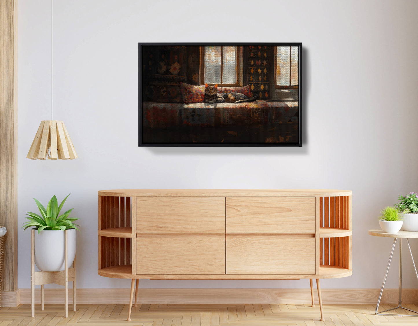 Cozy Cat Sofa African American canvas print view 26