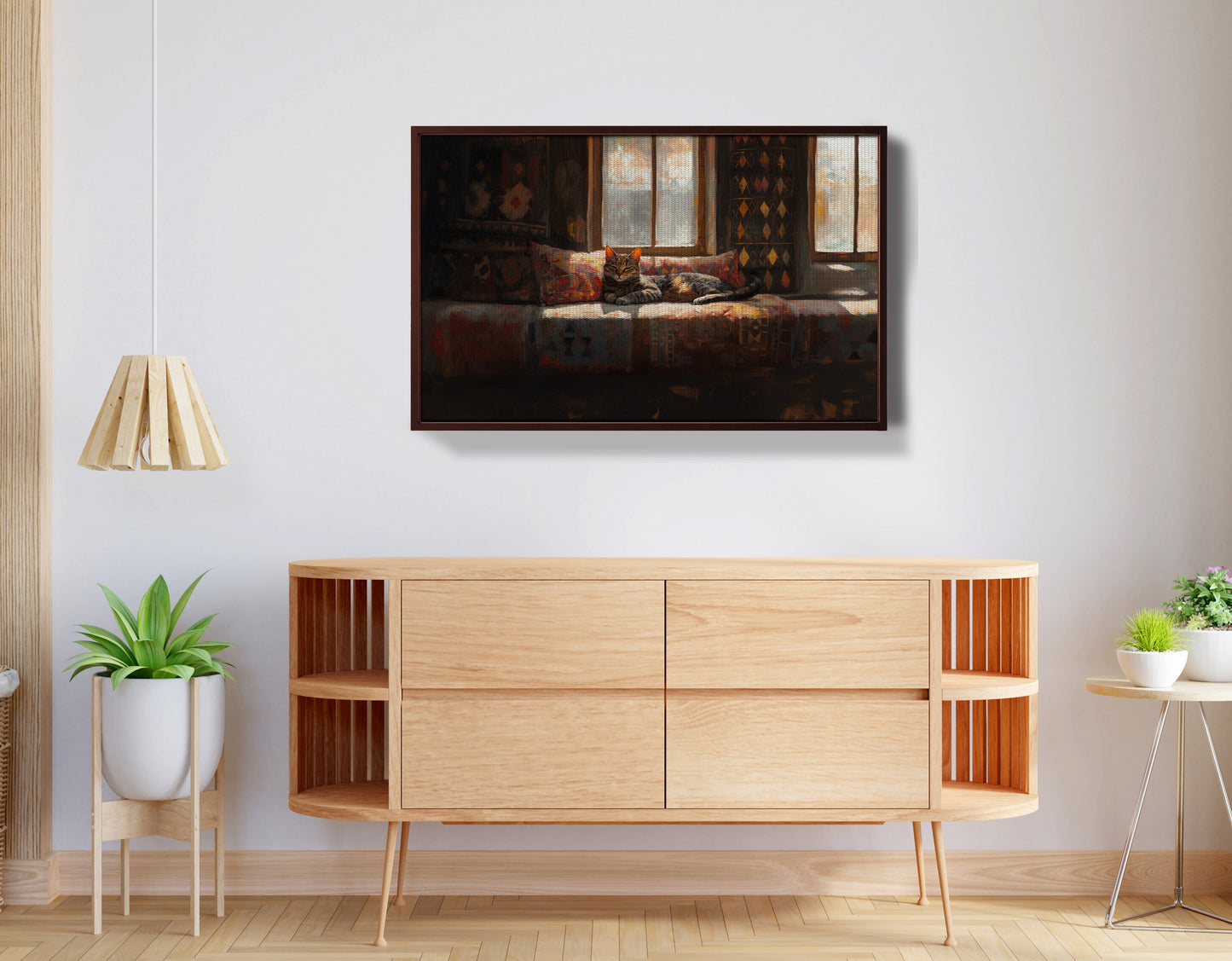Cozy Cat Sofa African American canvas print view 32