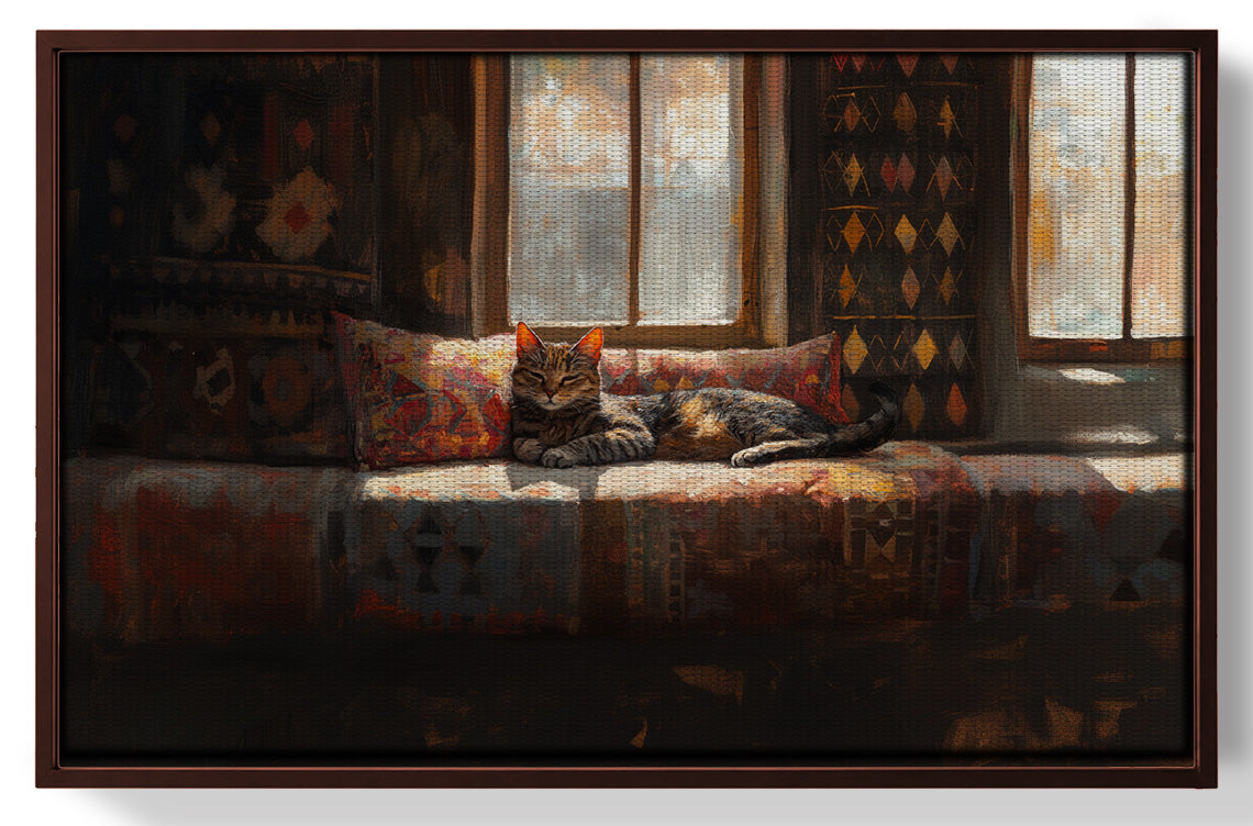 Cozy Cat Sofa African American canvas print view 31