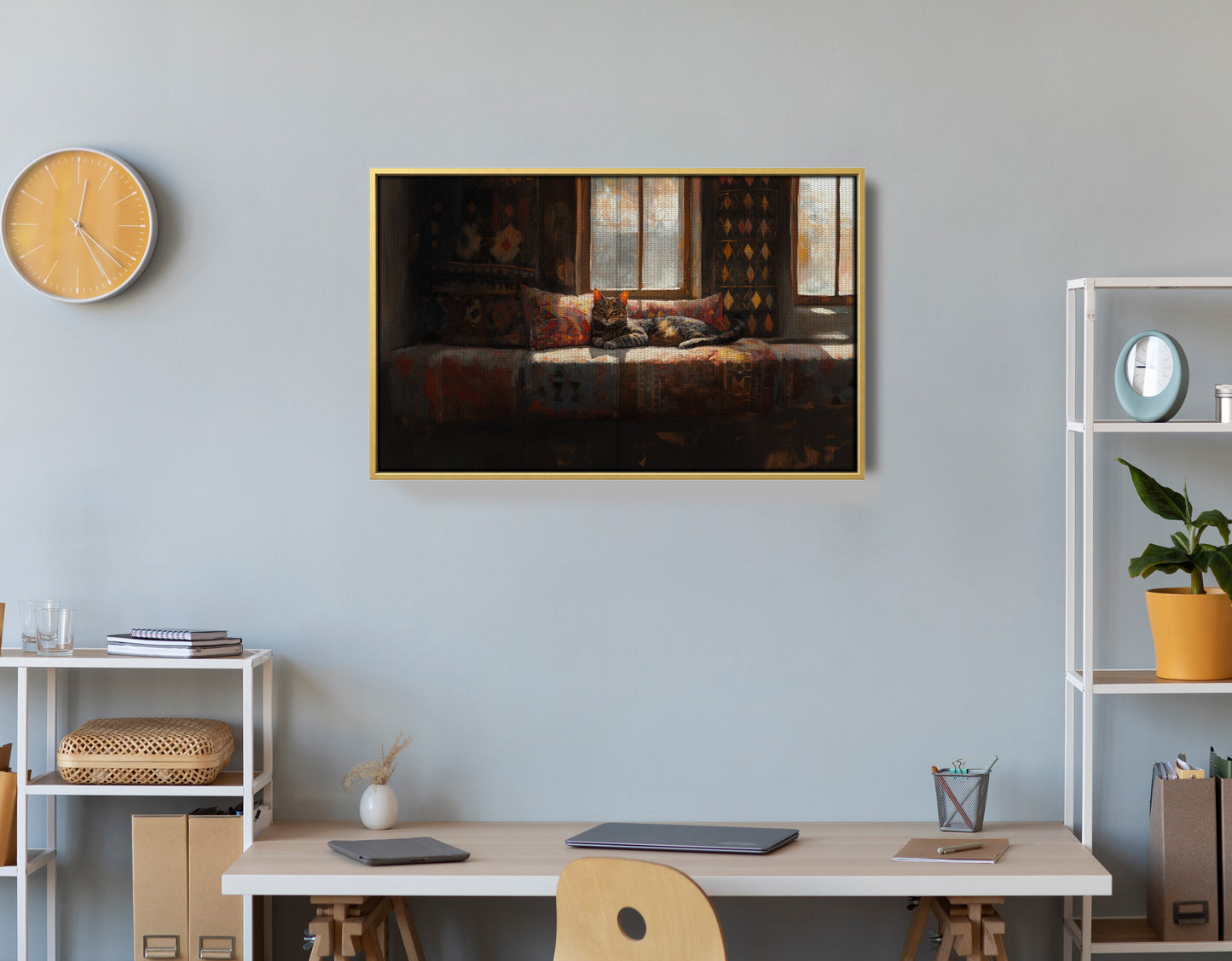 Cozy Cat Sofa African American canvas print view 42