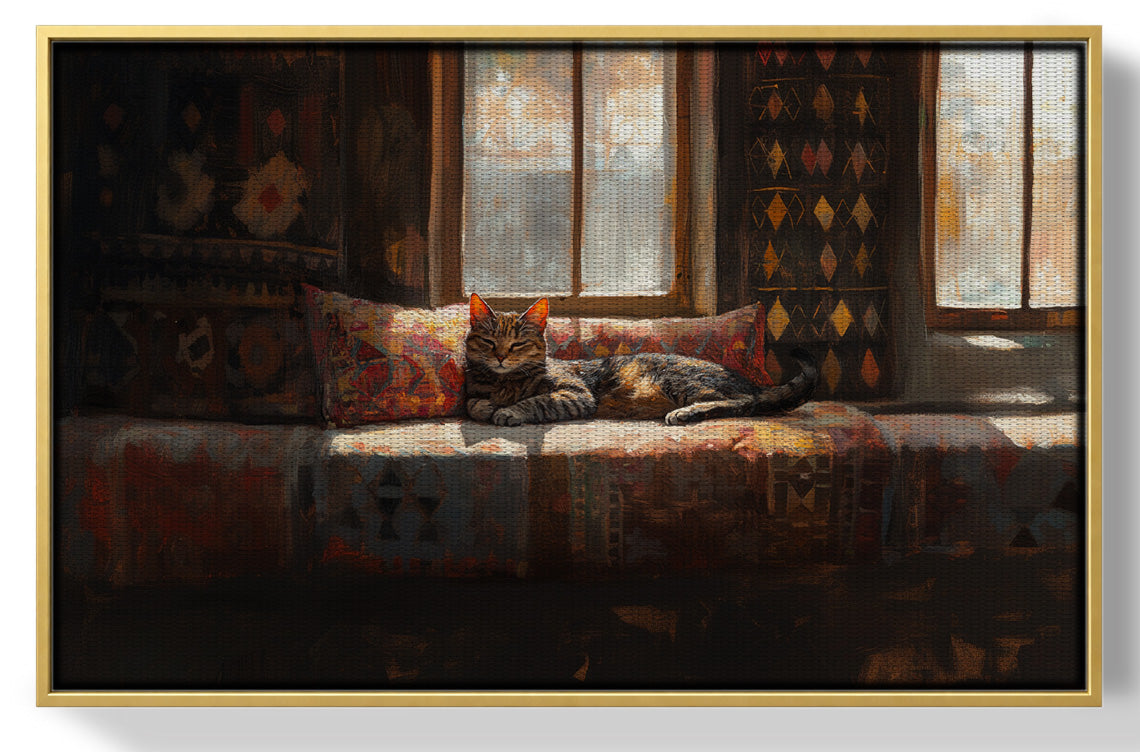 Cozy Cat Sofa African American canvas print view 37