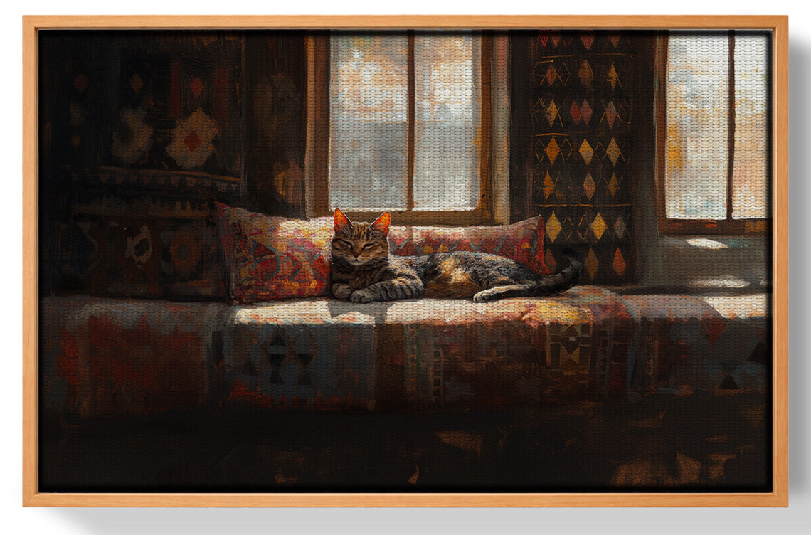 Cozy Cat Sofa African American canvas print view 43