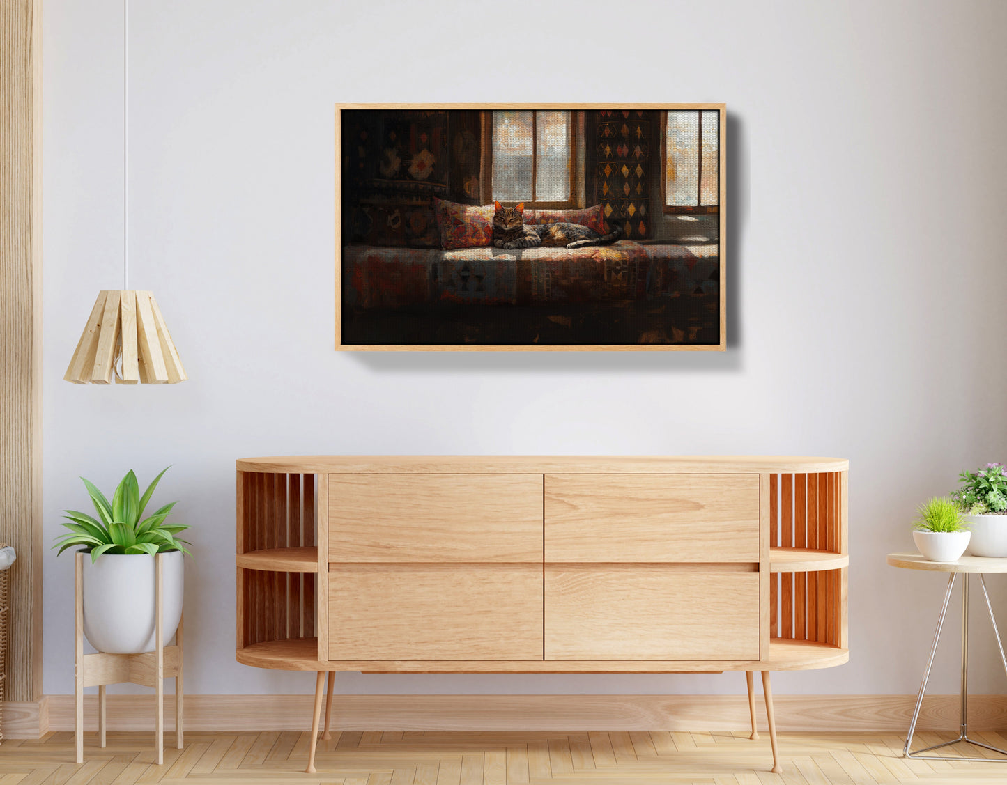 Cozy Cat Sofa African American canvas print view 50