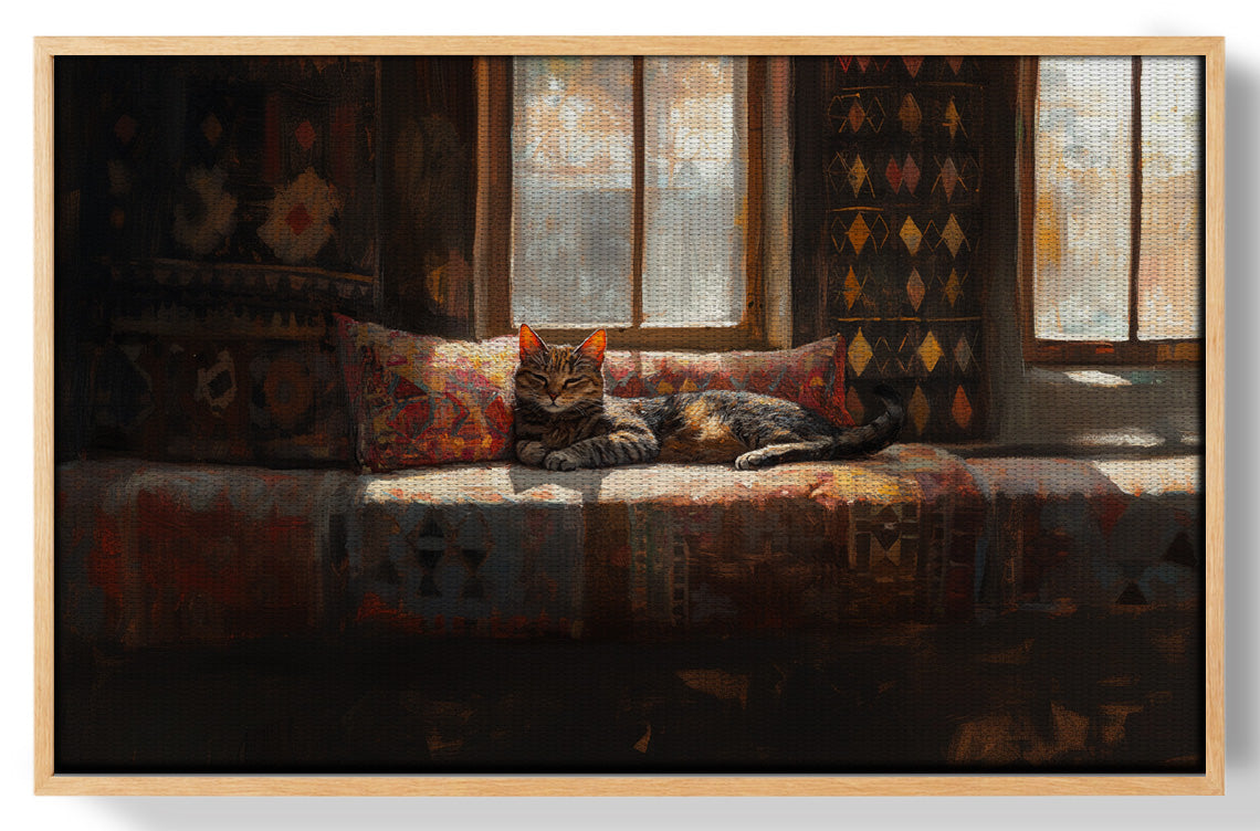 Cozy Cat Sofa African American canvas print view 49