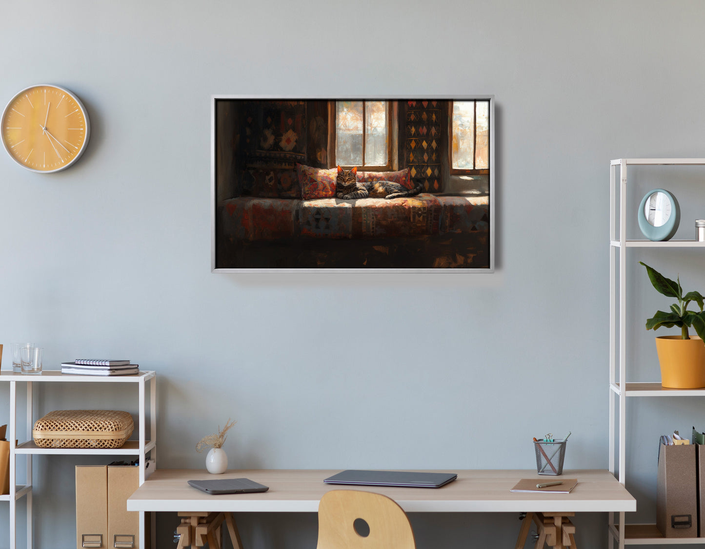 Cozy Cat Sofa African American canvas print view 60