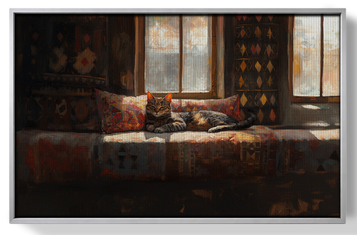 Cozy Cat Sofa African American canvas print view 55