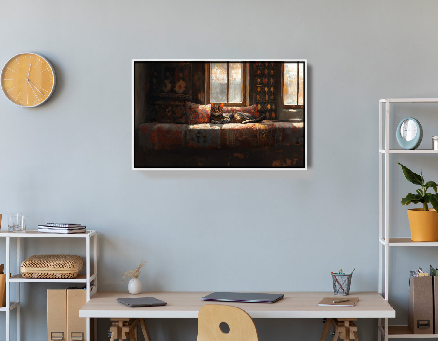 Cozy Cat Sofa African American canvas print view 66