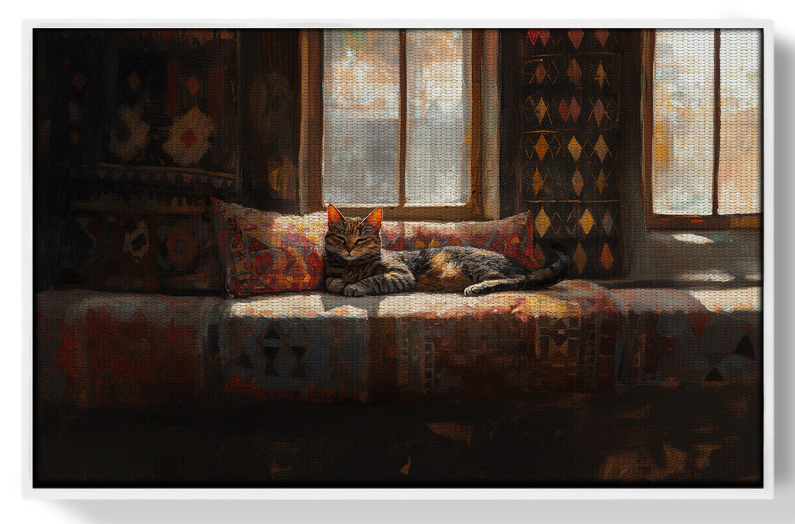 Cozy Cat Sofa African American canvas print view 61