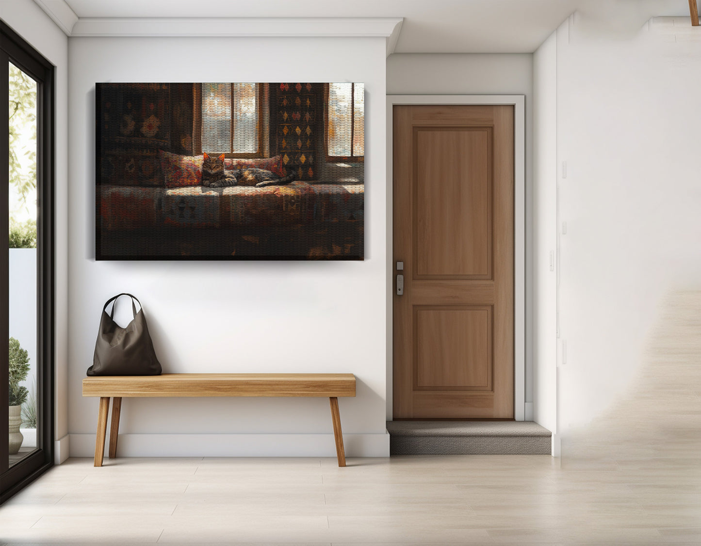 Cozy Cat Sofa African American canvas print view 17