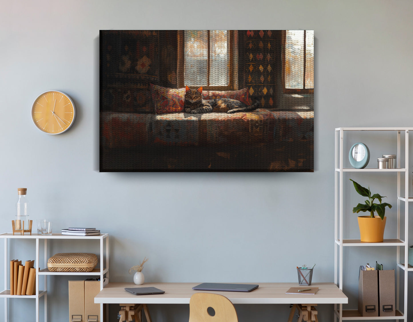 Cozy Cat Sofa African American canvas print view 18