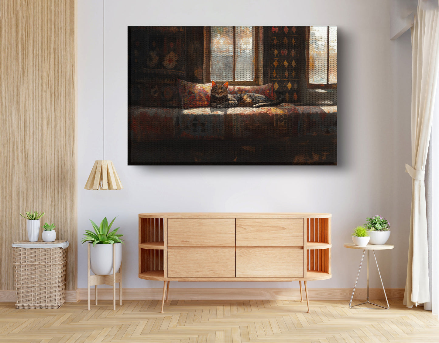 Cozy Cat Sofa African American canvas print view 14