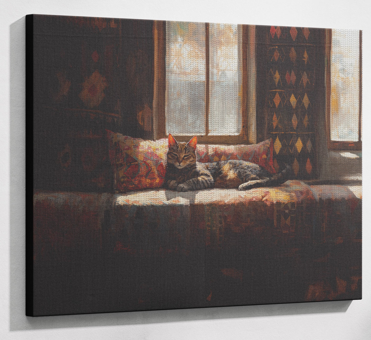 Cozy Cat Sofa African American canvas print view 13