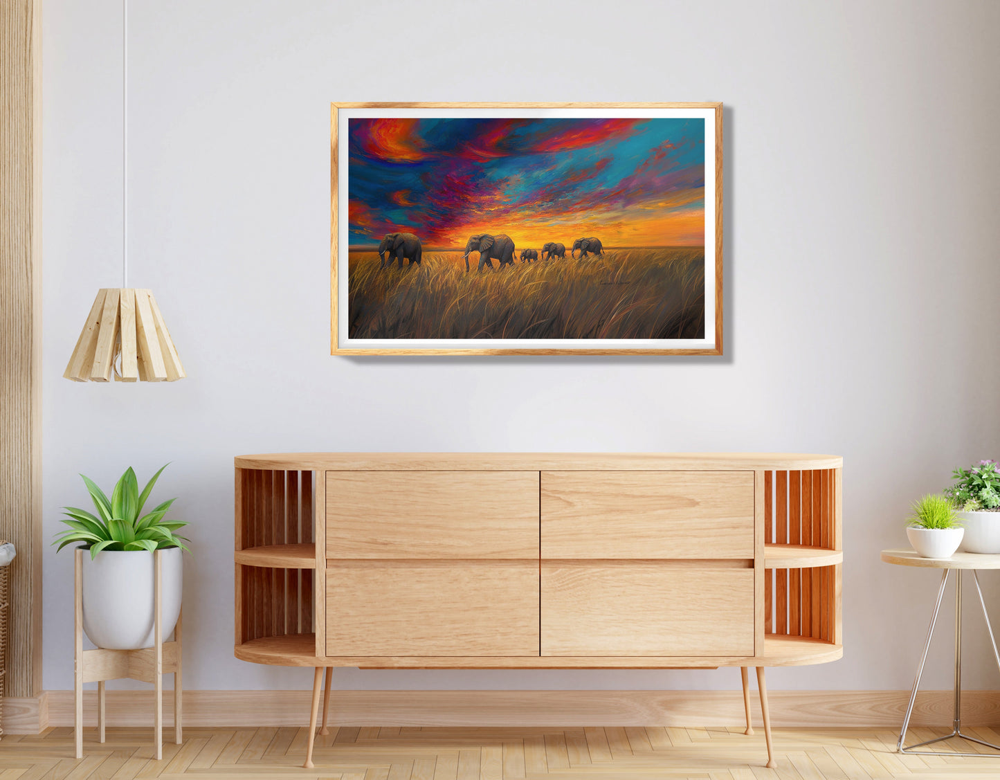 Elephant Family Gold Abstract African American abstract art view 74