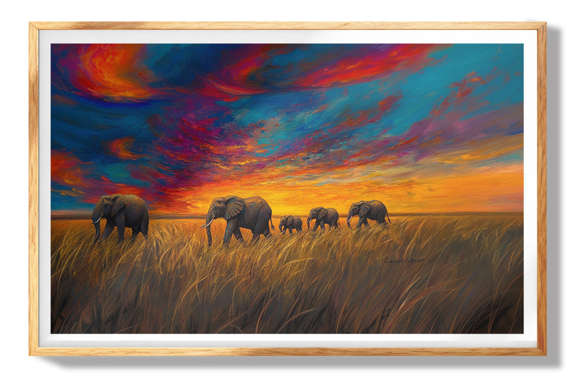 Elephant Family Gold Abstract African American abstract art view 73