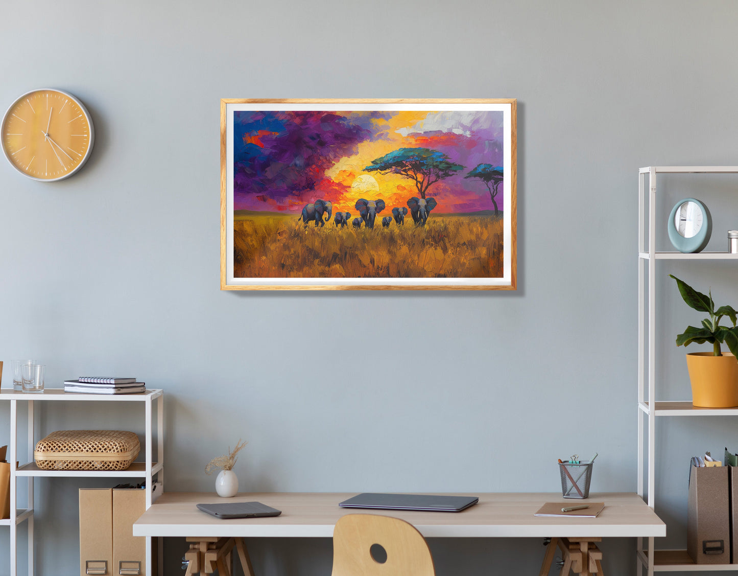 Giraffe Gold Pattern African American canvas print view 78