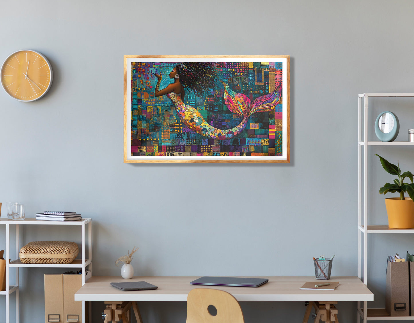Black Woman Yoga Meditation African American wall art view 78