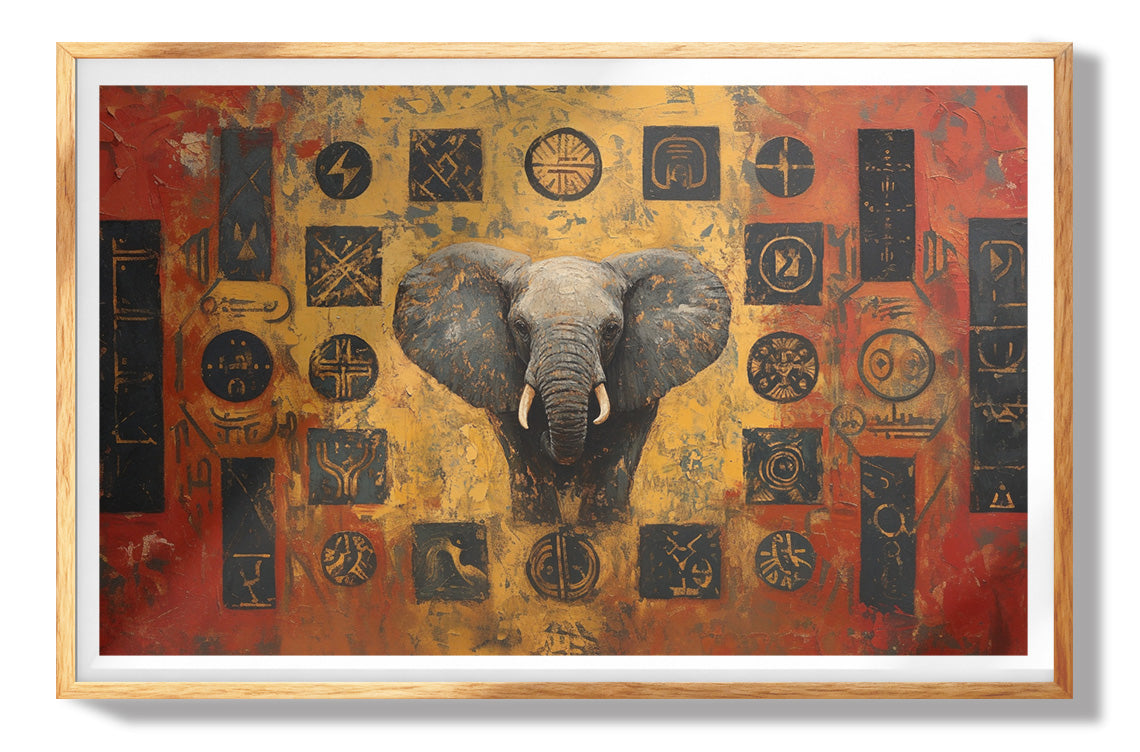 Elephant Moon Reflection Black African American canvas print view 73