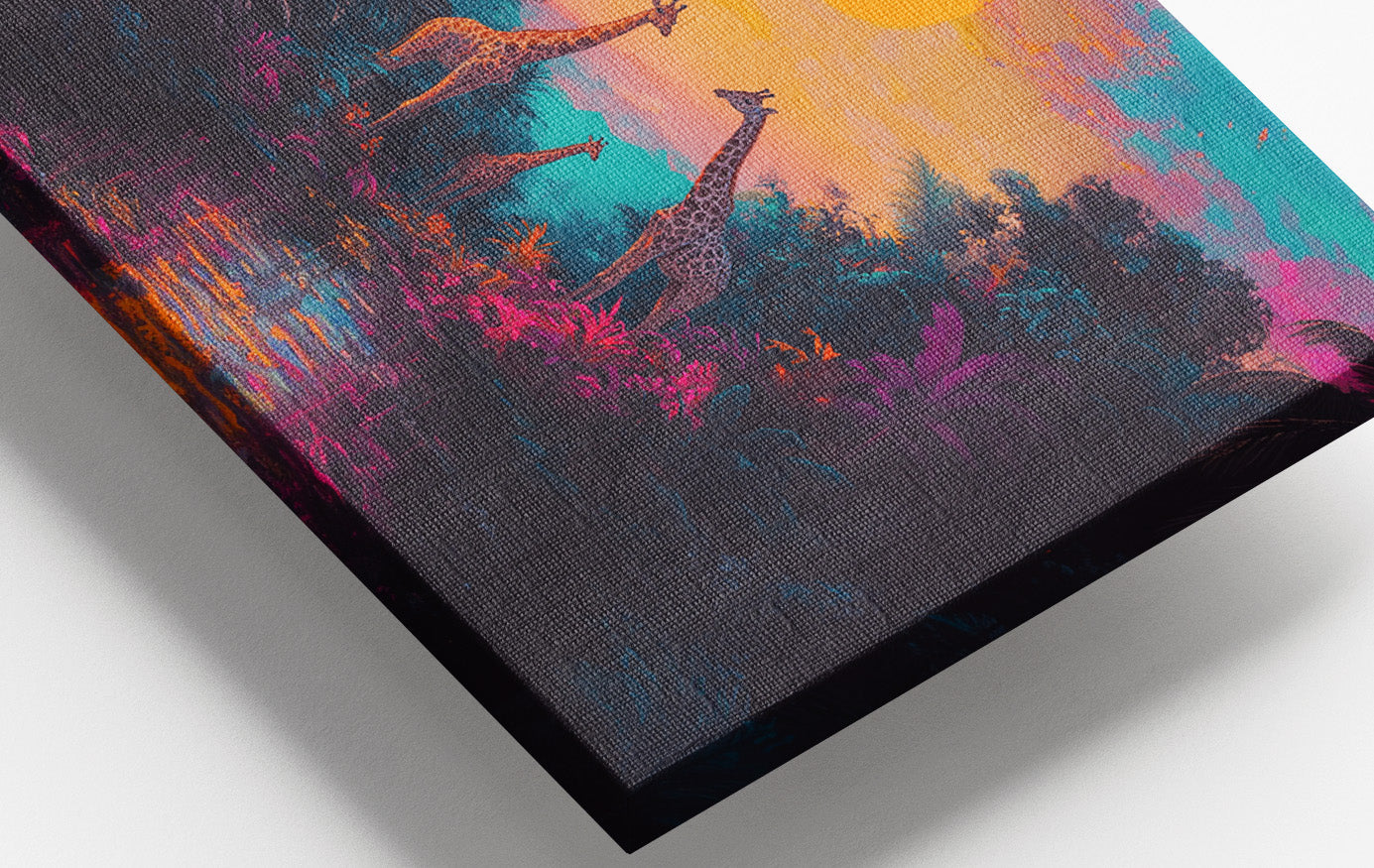 Neon Giraffe Jungle Black Black culture wall art view 16