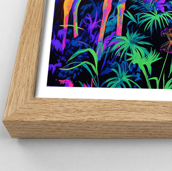 Neon Giraffe Jungle African American canvas print view 35