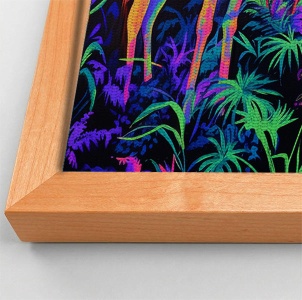 Neon Giraffe Jungle African American canvas print view 25