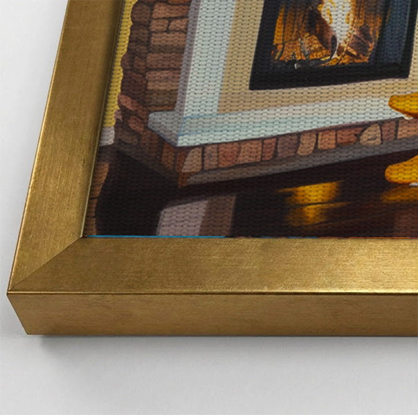 Black Woman Reading by Fireplace African American wall art view 20