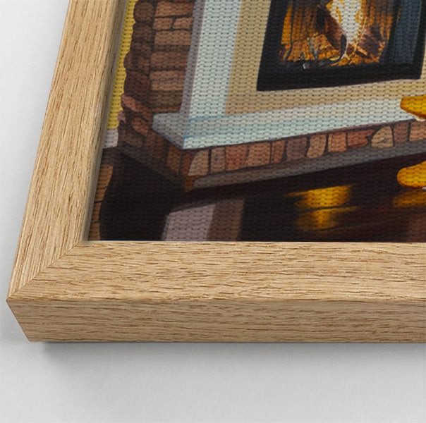 Black Woman Reading by Fireplace African American wall art view 24