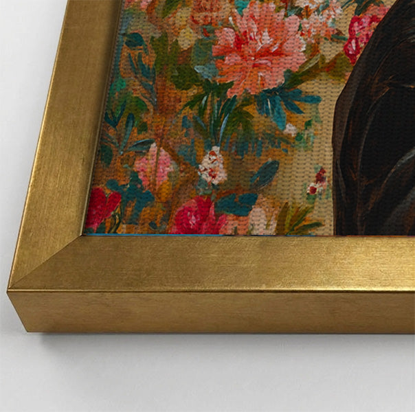 Black Gay Couple Floral Black love wall art view 18