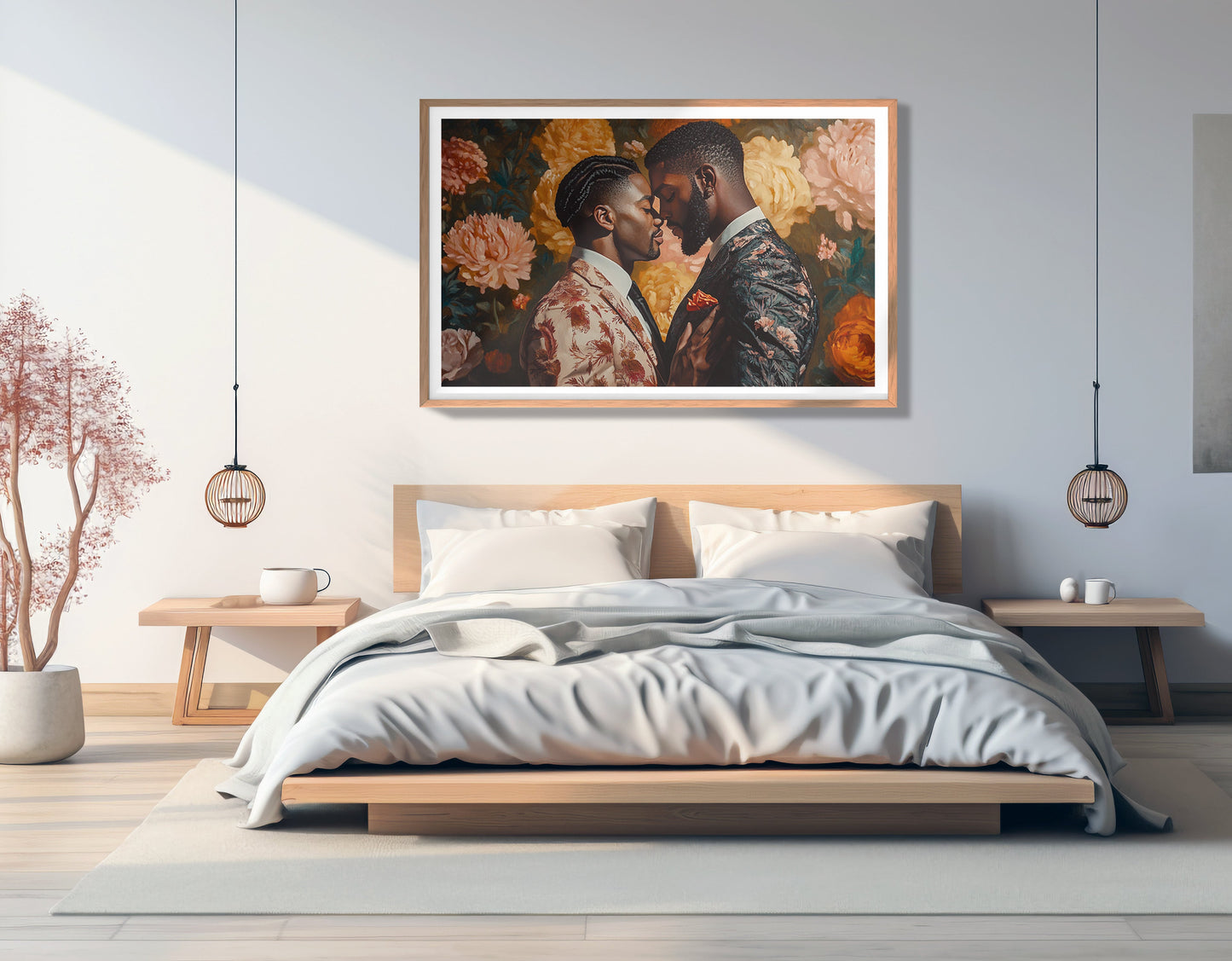 Black Gay Couple Formal Portrait Black love wall art view 60