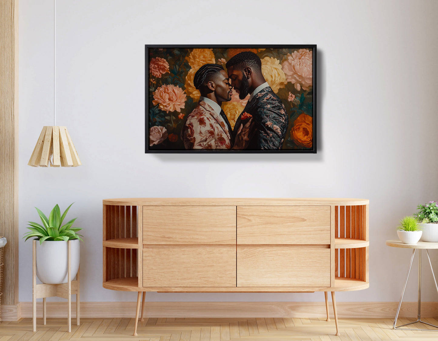 Black Gay Couple Formal Portrait Black love wall art view 21