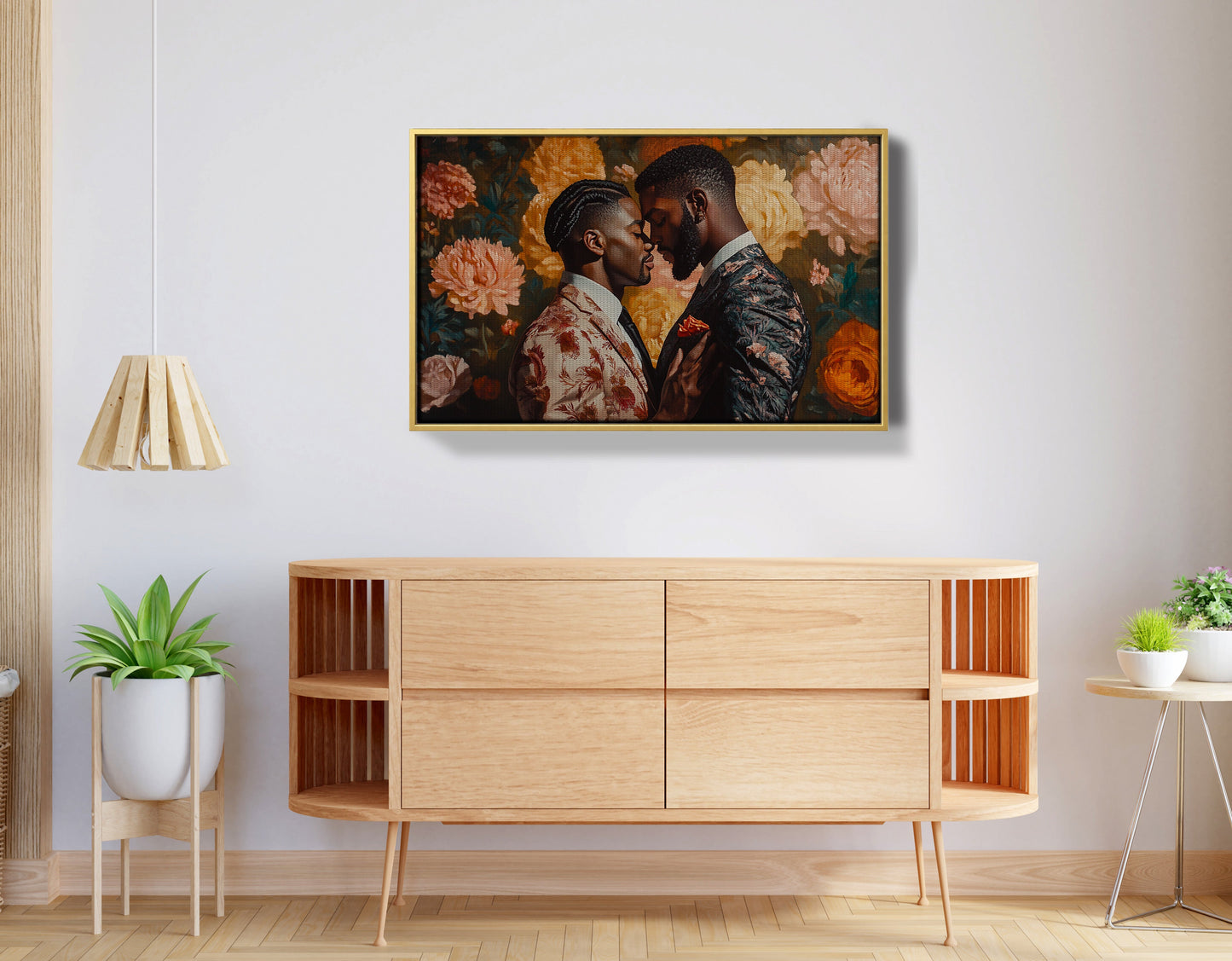 Black Gay Couple Formal Portrait Black love wall art view 29
