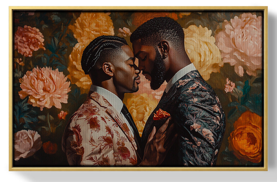 Black Gay Couple Formal Portrait Black love wall art view 28