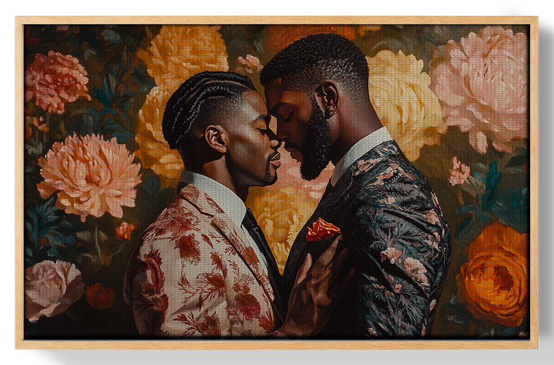 Black Gay Couple Formal Portrait Black love wall art view 39