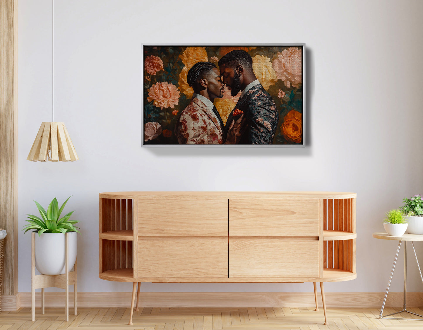 Black Gay Couple Formal Portrait Black love wall art view 43