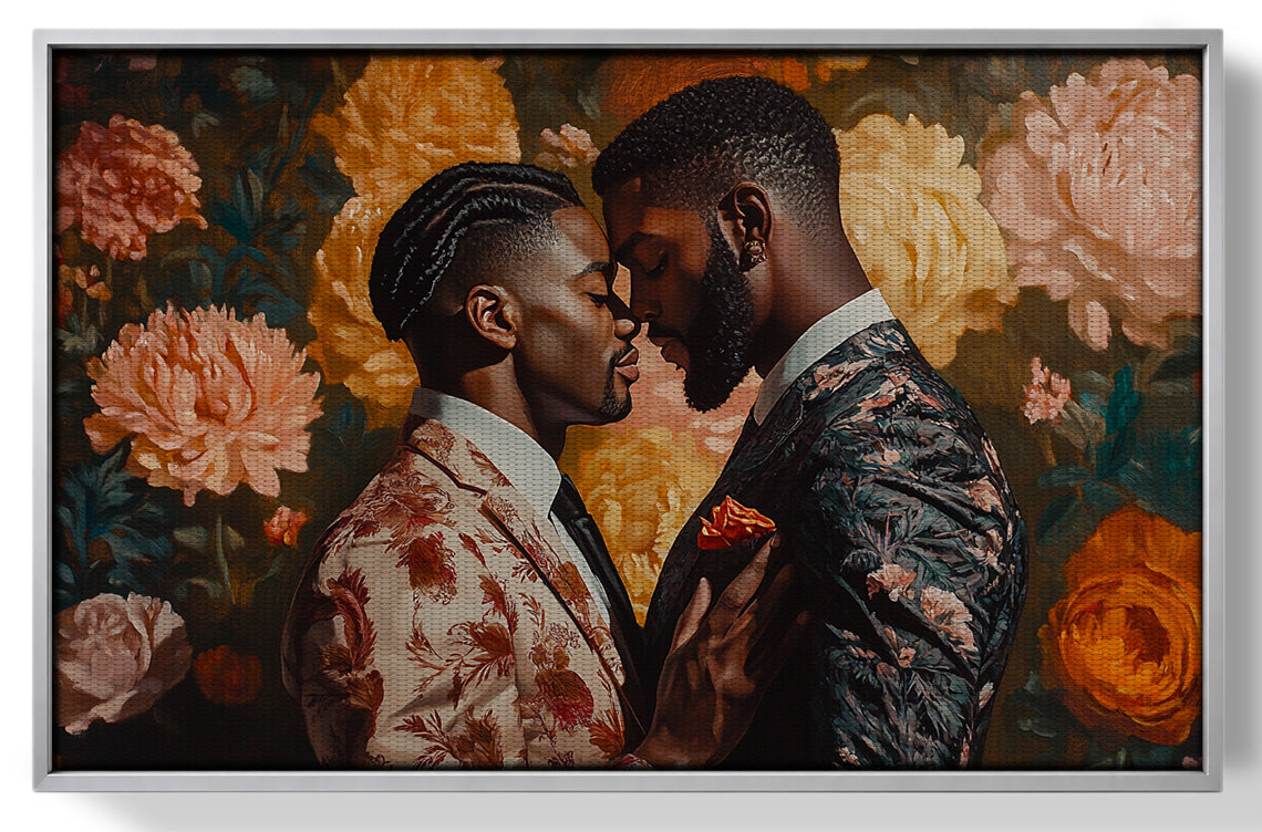 Black Gay Couple Formal Portrait Black love wall art view 42