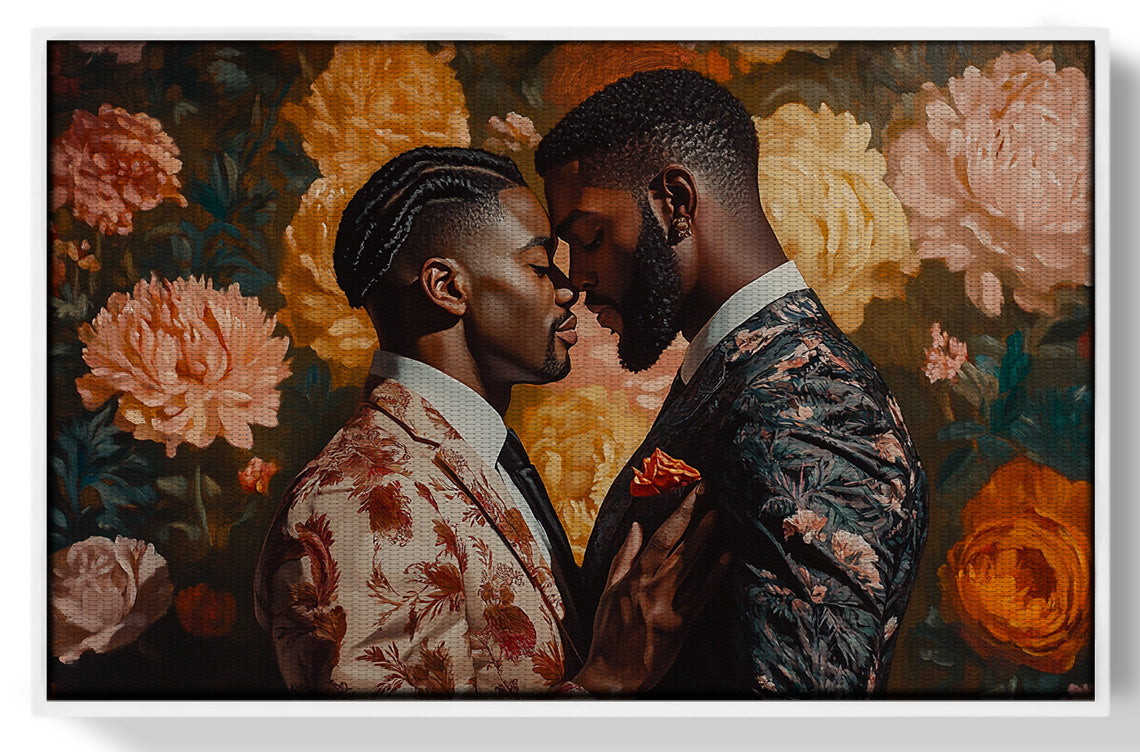 Black Gay Couple Formal Portrait Black love wall art view 47