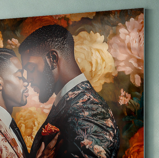 Black Gay Couple Formal Portrait Black love wall art view 17