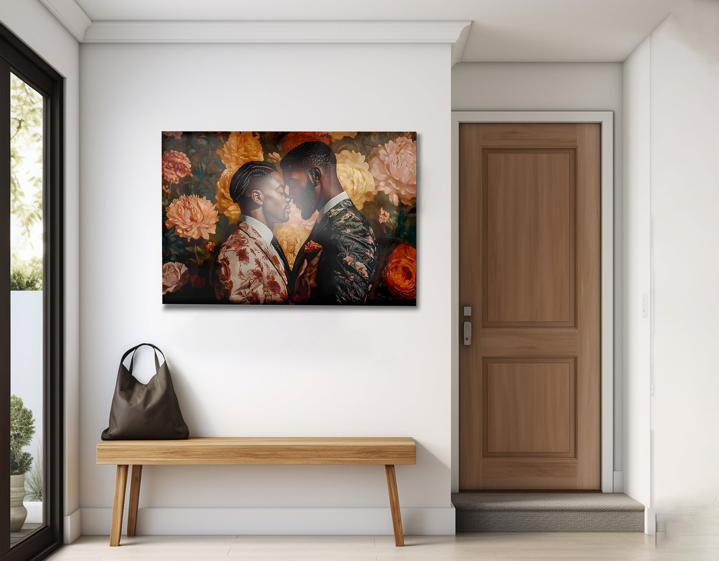 Black Gay Couple Formal Portrait Black love wall art view 18