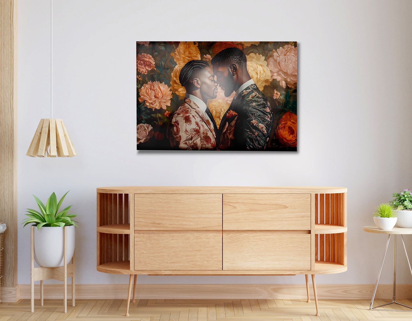 Black Gay Couple Formal Portrait Black love wall art view 16