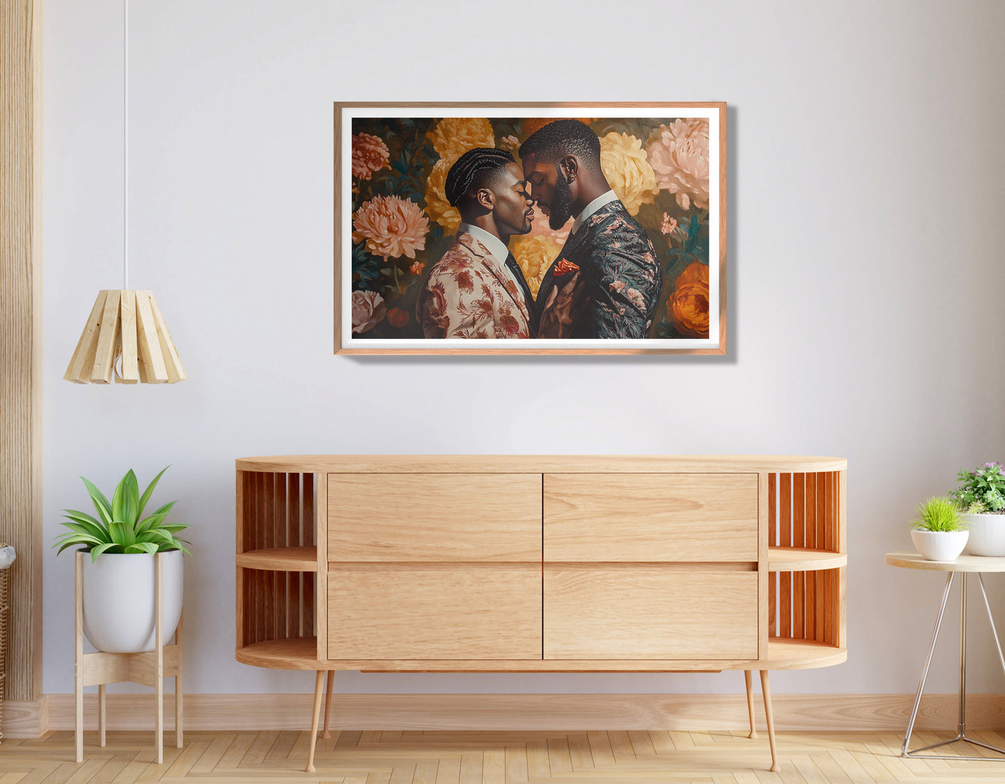 Black Gay Couple Formal Portrait Black love wall art view 59