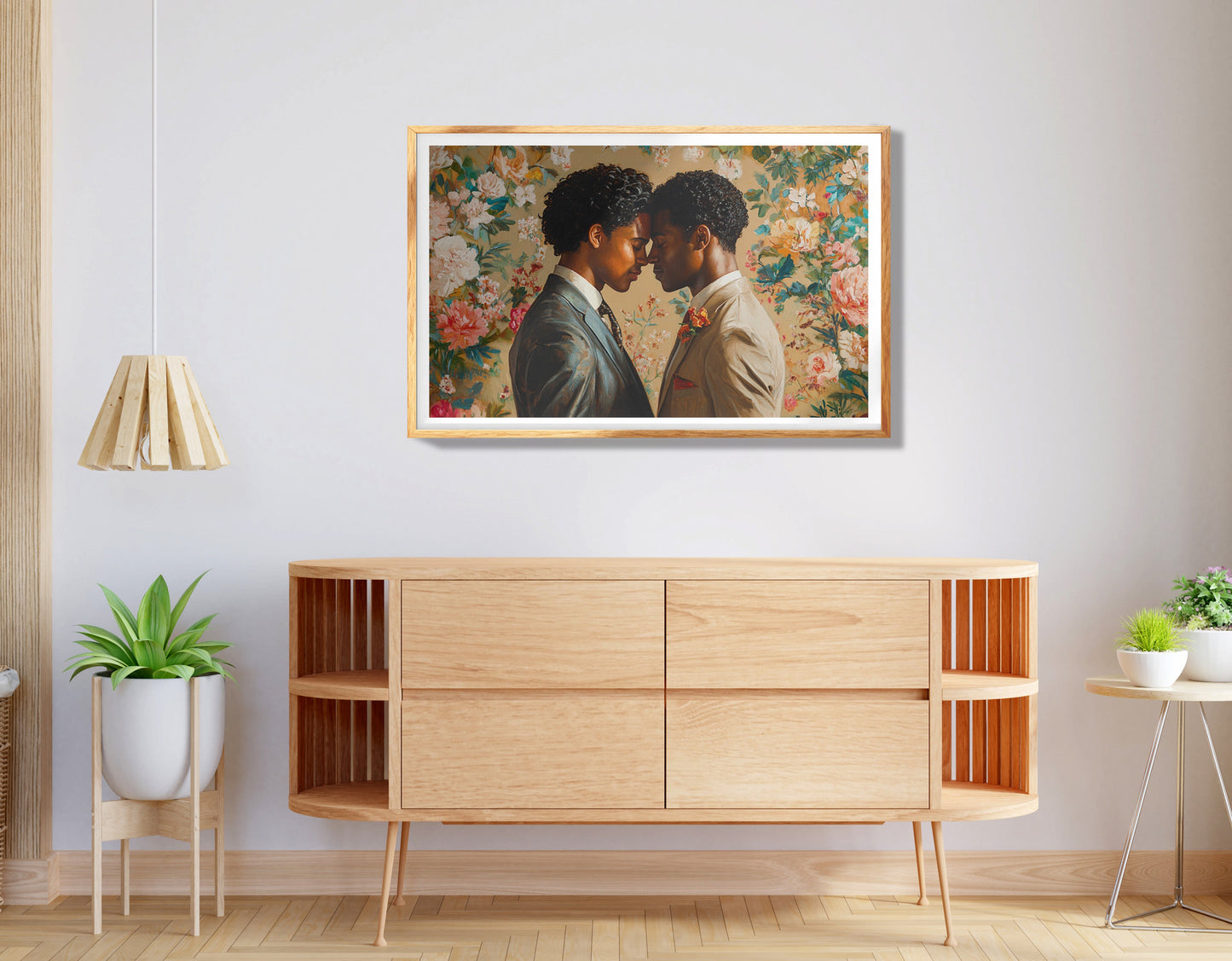 Black Gay Couple Formal Portrait Black love wall art view 55